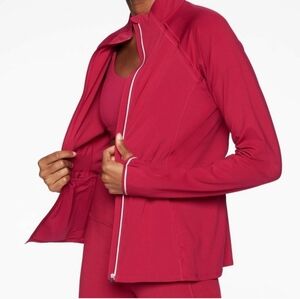 Athleta Run Free Running Track Jacket Reflective Thumb Holes Size Medium
